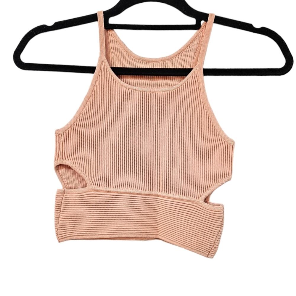 NWT Jonathan Simkhai Cut Out Rib Knit Crop Top Size XS - Picture 6 of 7